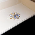 Mixed Crystal Pearl and Cross Ear Cuff Collection in Gold and Silver view 8
