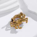 Crab Crystal Two Designs Metal Brooch Pin for Jackets and Lapels view 3