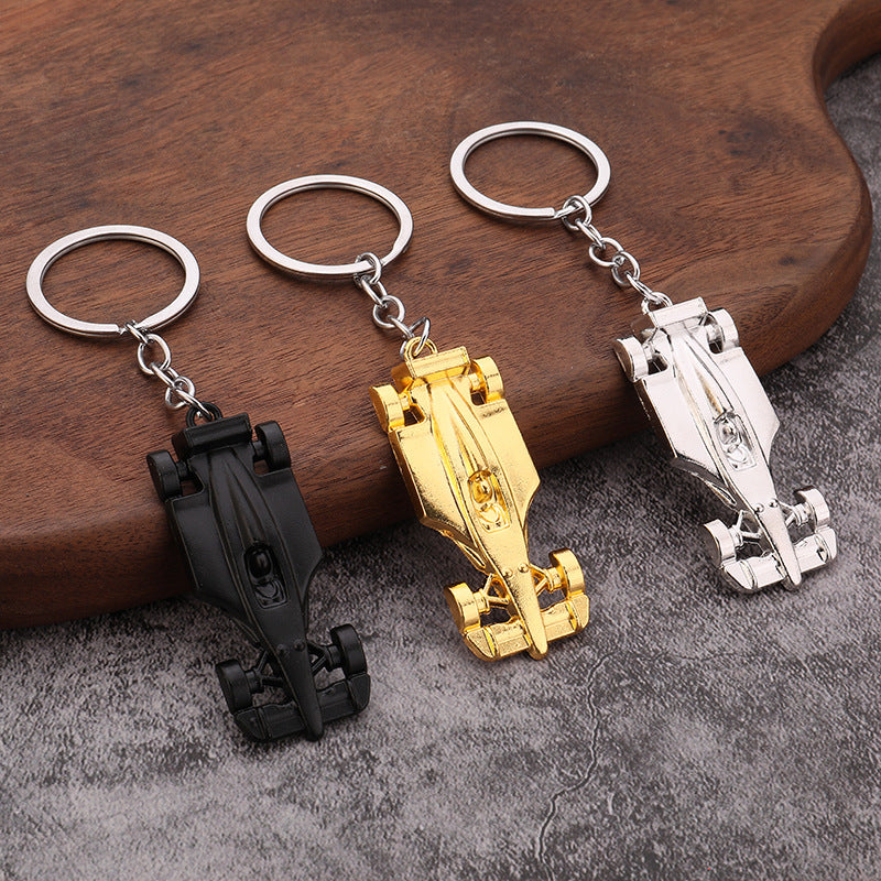 Zinc Alloy F1 Race Car Metal Keychain for Men