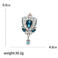 Crown Frame Pear Crystal Brooch With Drop in Five Colors view 5