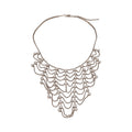 Silver Tone Layered Chain Fringe Statement Necklace view 5