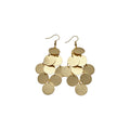Layered Round Disc Tassel Fish Hook Earrings Statement Jewelry Pair view 5