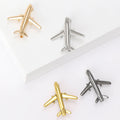 Polished Airplane Brooch in Four Metal Finishes Decorative Lapel Pin view 1