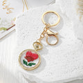 Round Pressed Flower Keychains with Split Rings and Clips view 6