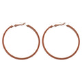 Slim Leather Hoop Earrings in Black and Brown with Polished Details view 5