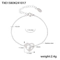 Heart Sun Moon Zircon Pendant Necklace Bracelet Jewelry Set view 7