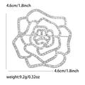 Openwork Camellia Flower Brooch Clear Rhinestones Gold Silver view 7