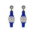 Acrylic Watch Drop Earrings Six Colors Round Clock Face view 5