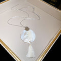 Shell Disc Shell Stud Tassel Earrings Pendant Necklaces Four view 7