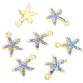 Crystal Starfish Charms in Four Stone Colors and Two Tones view 10