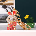 Jeweled Ruyi Rabbit Keychains in Five Colors with Plain Braided and Fortune Loops view 9