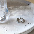 Silver Tone Irregular Ripple Texture Adjustable Open Ring view 3