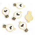 Heart Filament Light Bulb Charms in Six Colors and Two Metal Tones view 8