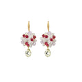 Pink Floral Crystal Drop Statement Earrings in Two Designs view 5