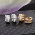 Baguette Channel Hinged Hoop Earrings In Gold And Silver Tones view 2