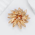 Pink Red Flower Crystal Metal Brooch Pin for Jackets and Lapels view 4