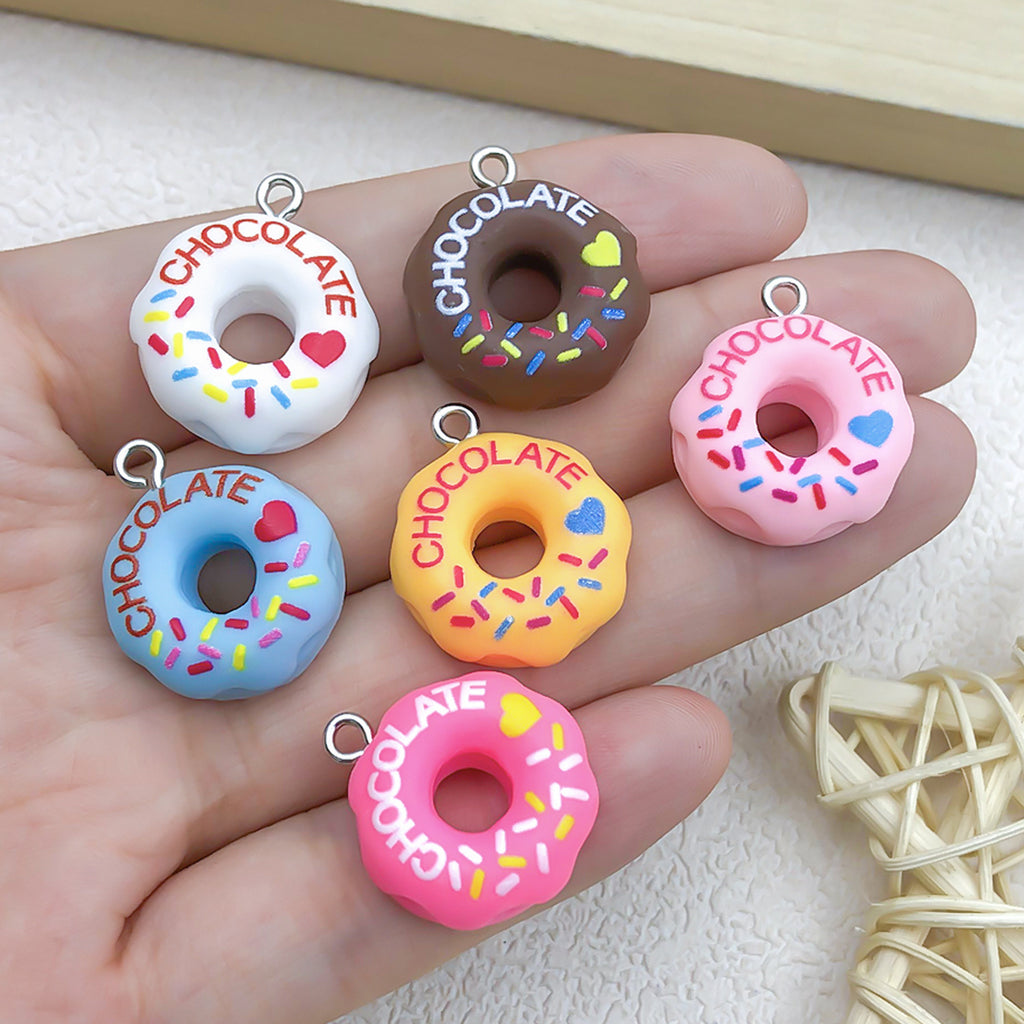Resin Donut charm pendants for DIY handmade earrings necklaces bracelets and keychains