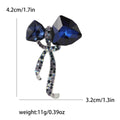 Faceted Crystal Bow Brooch Rhinestone Ribbon Tails Pin view 7