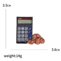 Calculator and Coin Stack Enamel Brooch in Black or White view 6