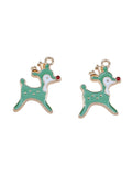 Enamel Fawn Charms in Six Colors with Gold Tone Outlines view 8