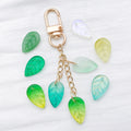Translucent Glass Leaf Charms in Nine Green and Iridescent Finishes view 4