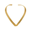 Gold V-Shape Open Collar Choker 316L Stainless Steel Ribbed view 5
