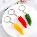 Realistic Chili Pepper Split Ring Keychains in Three Colors view 1