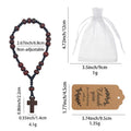Dark Brown Wood Bead Cross Pendant Prayer Bracelet view 2