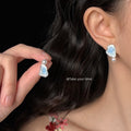 Silver Tone Blue Enamel Abstract And Pearl Earrings In Clip And Stud Styles view 2