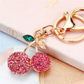 Jeweled Cherry Keychains with Braided and Bare Wrist Loop Options view 8