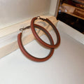 Leopard Print and Solid Oversized Hoop Earrings in Seven Styles view 8