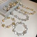 Clear Bead Crystal Bezel Gold Silver Necklaces Bracelets view 2