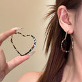 Leopard Print Heart Shaped Hoop Earrings Jewelry Piece view 3