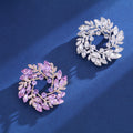 Pink Purple Bauhinia Flower Wreath Two Designs Metal Brooch Pin view 3