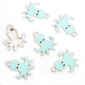 Colorful Enamel Octopus Charms in Gold and Silver Tones view 7