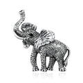 Textured Elephant Brooch With Decorative Crystal And Enamel Details view 2