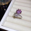 Crystal Open Rings Dual Square Purple Halo Six Styles view 10