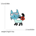 Three Color Cat Brooch Set with Flower and Glasses Details view 4