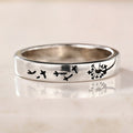 Silver Dandelion Engraved Slim Band Fashion Ring Sizes 6-10 view 5