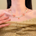 Colorful Fish Charm Necklace With Playful Multicolor Beaded Chain view 3