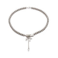 Silver-Tone Starburst And Pearl Layered Necklace Fashion Jewelry view 5