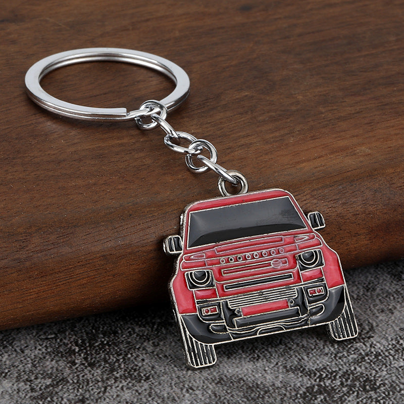 Car Shape Enamel Metal Keychain Vehicle Key Ring and Bag Charm