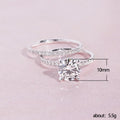 Round Solitaire Two-Ring Set In Polished Silver Tone view 5