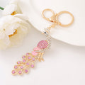 Rhinestone Enamel Peacock Keychain Metal Bird Bag Charm view 6