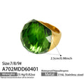 Oversized Faceted Glass Stone Ring in Four Colors and Three Sizes view 8