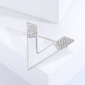 Open Letter V Brooch In 2 Styles With Polished Metal Details view 4