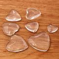 Clear Heart Glass Cabochons in Six Graduated Sizes view 2