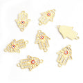Rhinestone Hamsa Hand Two Loop Connector Charms in 12 Styles view 8