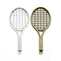 Large Tennis Racket Charm with Woven String Detail in Two Finishes view 5