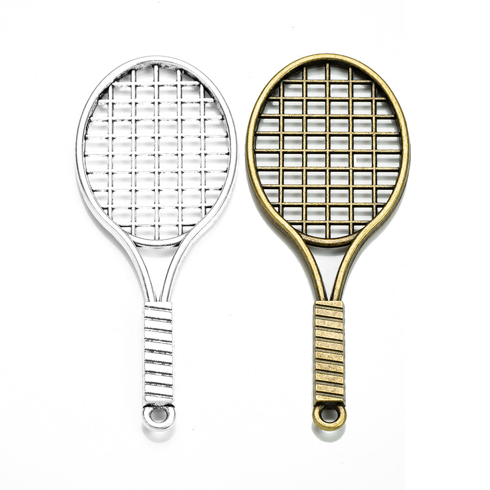 78x31mm Vintage Tennis Racket Alloy Charm Pendant